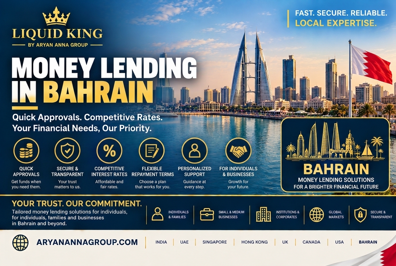 Money Lending in Bahrain through regulated financing companies and financial institutions